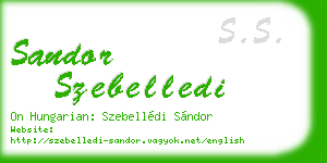 sandor szebelledi business card